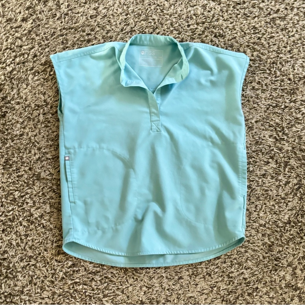 Figs Oversized Rafaela Scrub Top XXS Seaglass